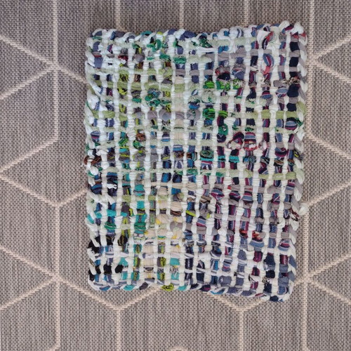 Chair pad restored, small boho-style rug
