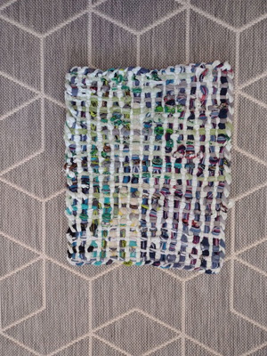 Chair pad restored, small boho-style rug