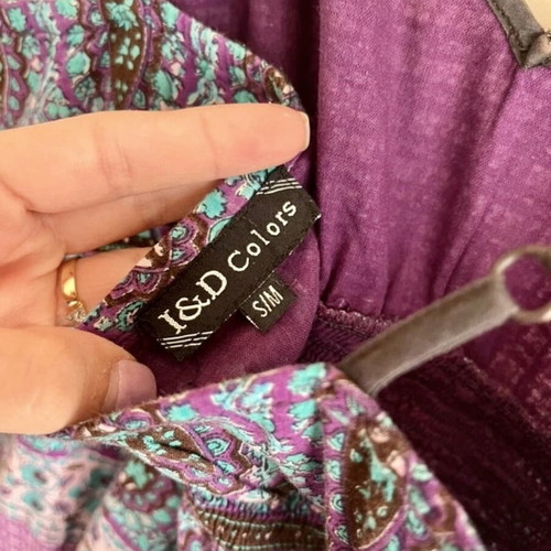 Boho Style Dress like new, adjustable straps, purple and turquoise