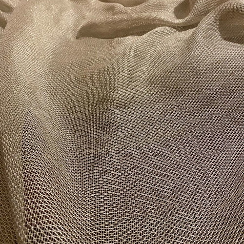 Beige curtains used, set of 2 with gold thread