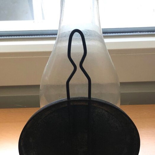 Antique oil lamp used with glass base and removable reflector