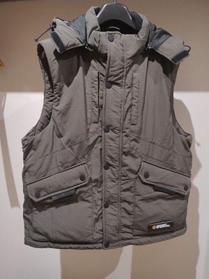 SMOG waterproof puffer vest with detachable hood, gray, XL/XXL