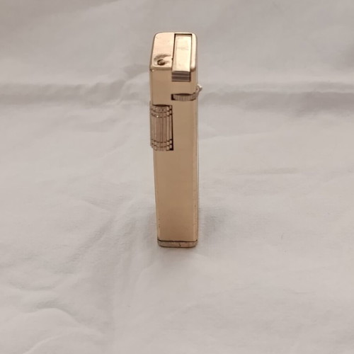 Volcan Lighter Black Lacquer Gold Guilloche used, 1970s design