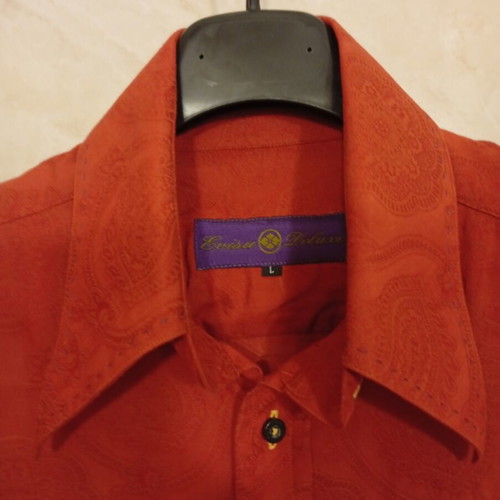 Evisu Deluxe shirt used, size L, red, made in Japan