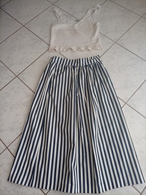 Zara skirt like new, white and blue, size S