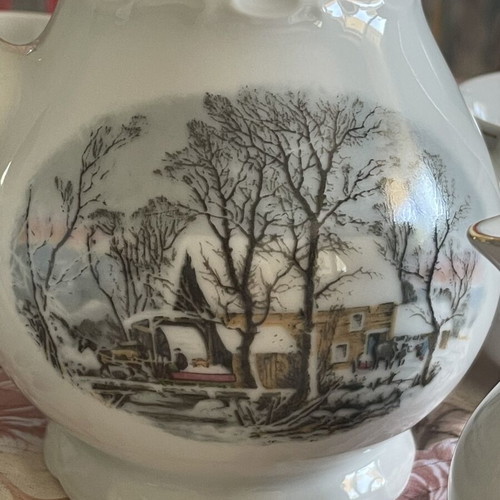 Porcelain tea set like new by Crown Bavaria with cake plates and accessories