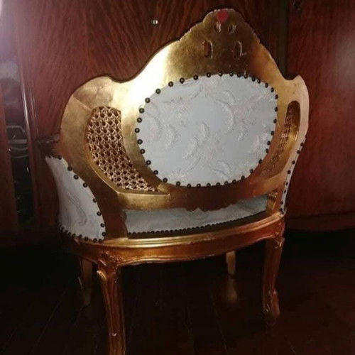 Gold antique living room set with sofa and two chairs