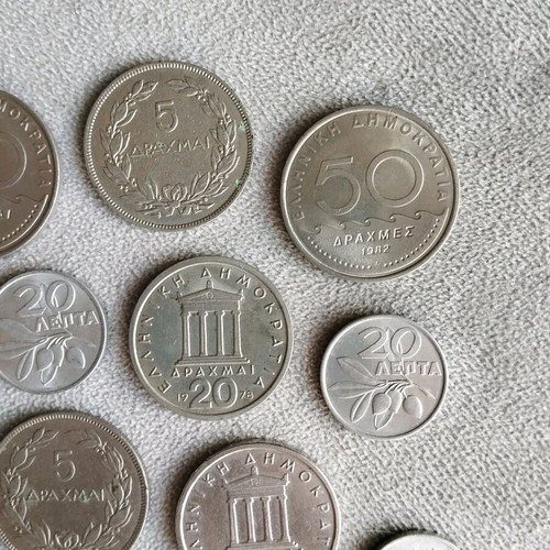 Drachma coins used with 1978-1986 twenty drachma and rare coins