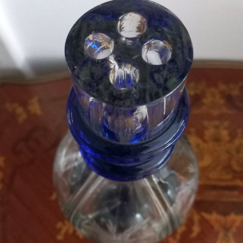 Crystal carafe for 4 different drinks like new, height 30cm