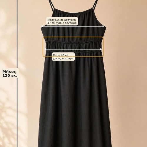 Tom Tailor black midi dress L, like new, linen blend