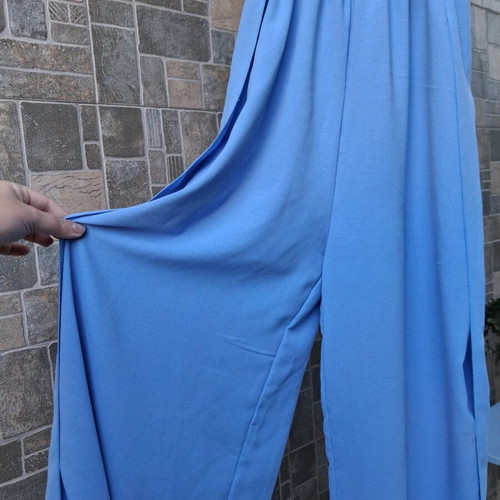 Blue One-Piece Jumpsuit like new, elastic waist, shorts inside