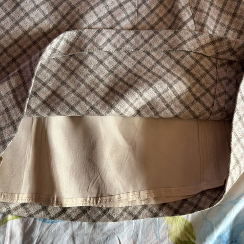 Checked skirt Elegance like new, pink-brown-beige shades, size S