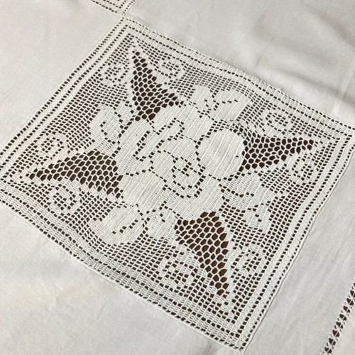 Handmade tablecloth 120x111 cm