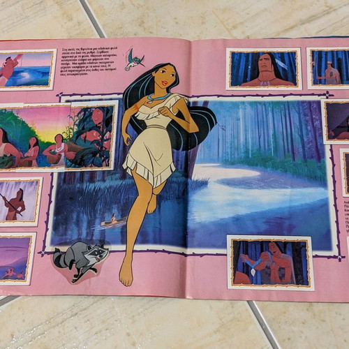 Pocahontas sticker album used Panini nearly complete