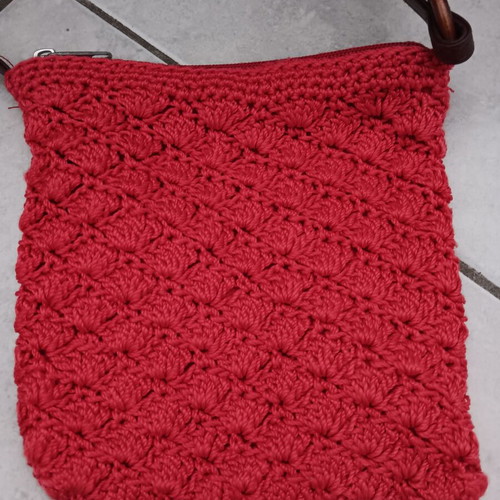 Small crossbody bag used, red and pink