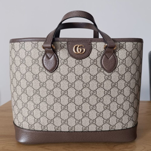 Gucci Ophidia Medium Tote Bag, beige GG Supreme canvas