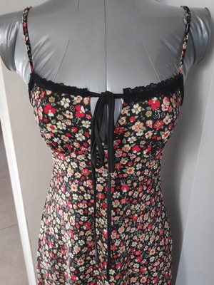 Maxi floral dress with lace details, new, size S