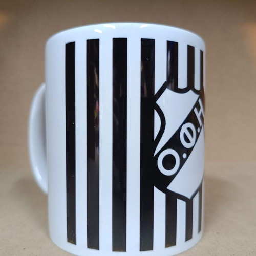 Ofi Mug Black and White Striped New Official Replica
