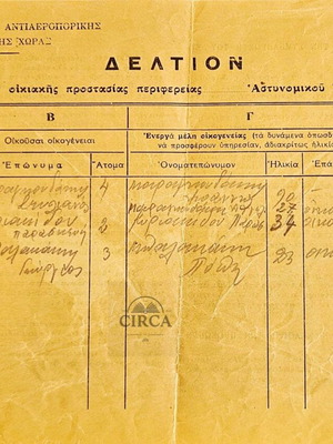 Έγγραφο Πολιτικής Άμυνας Ελλάδας Β΄ Παγκοσμίου Πολέμου σαν καινούργιο
