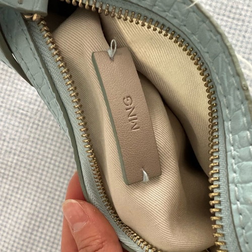 Mango shoulder bag used, light blue with inner pocket