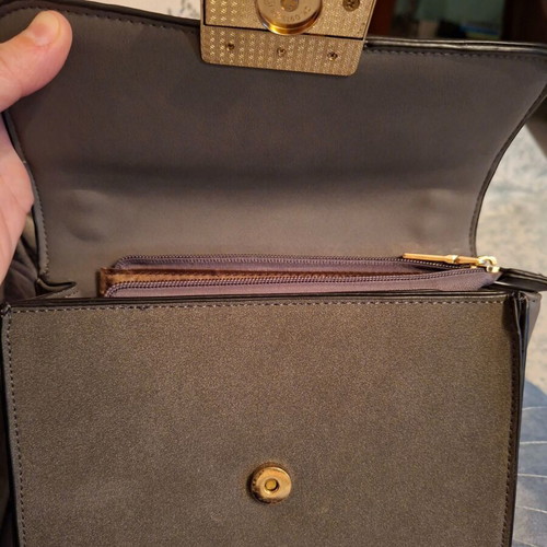 Crossbody bag with chain, grey