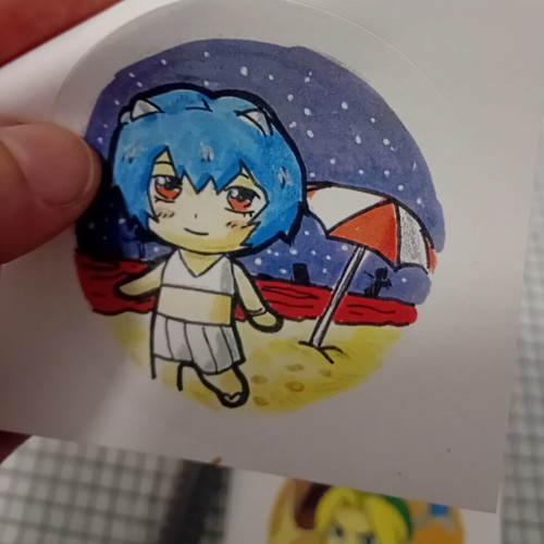 Set of 10 Hand-Drawn Anime and Gaming Stickers, A4 Art Sheet