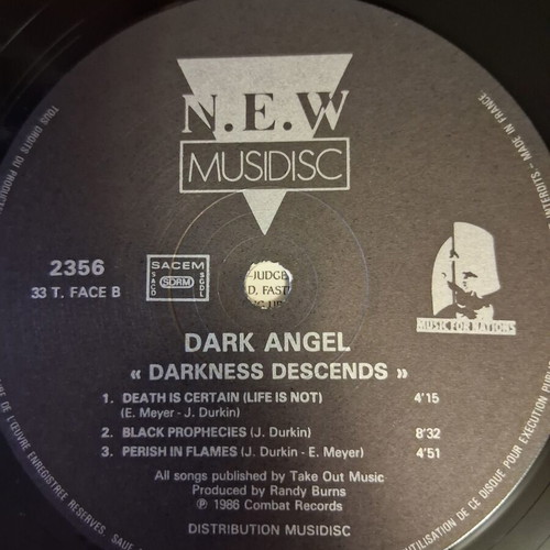 Dark Angel Darkness Descends vinyl album, metal