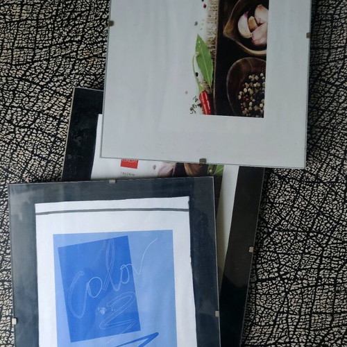 Clip photo frames used, pack of 16, various sizes with glass surface
