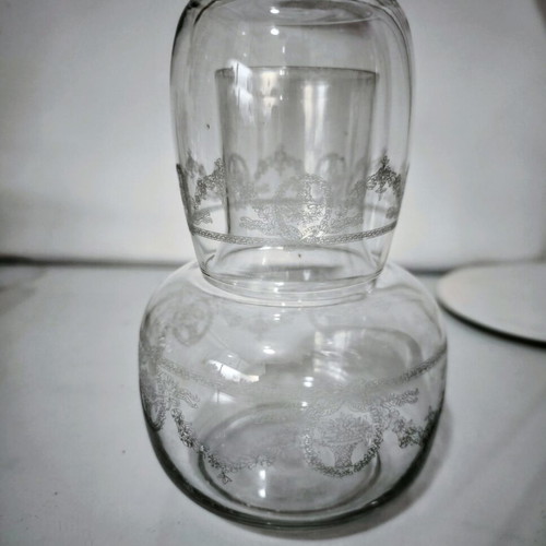 Vintage 1980 water carafe with glass stopper