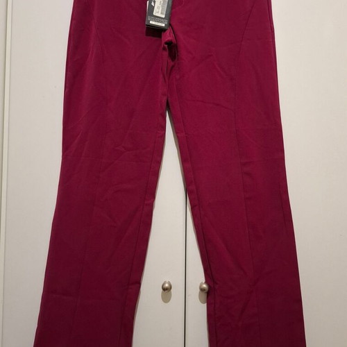 Y2K Versace Stretch Pants Straight Leg Dark Fuchia Size 32/46 New