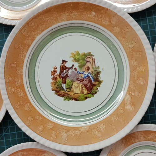 Vintage Kerameikos Plates used, set with 1 discolored dessert plate