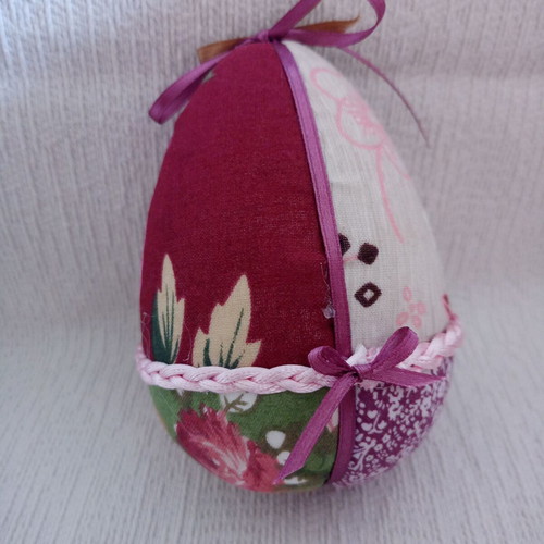 Decorative egg green and purple floral used