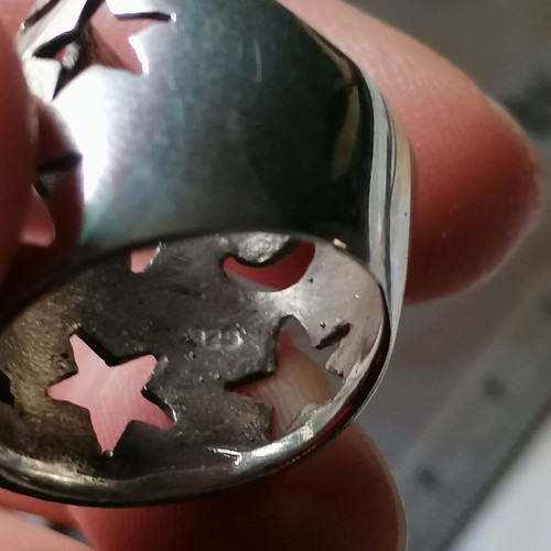 Silver 925 ring with moons and stars new