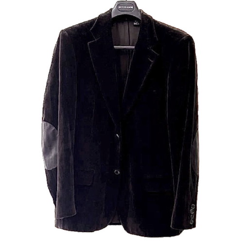 Zara jacket used, dark brown, size 50, velvet with leather details