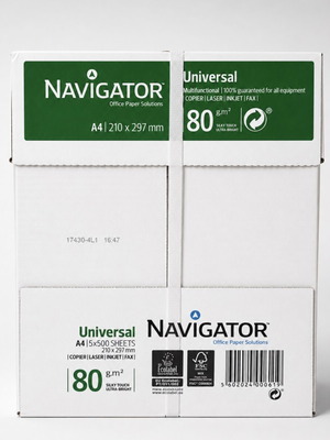 Navigator Universal A4 80gsm κούτα χαρτιού, 5x500 φύλλα