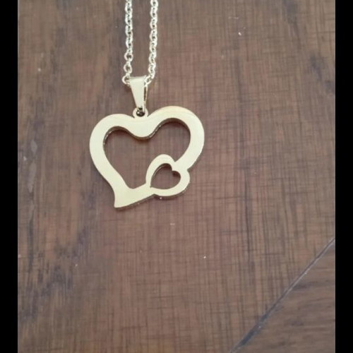 Heart pendant stainless steel gold color new