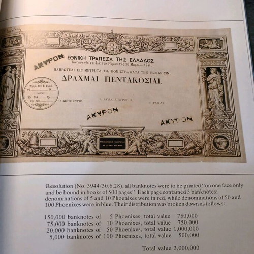 Book about Greek banknotes used, English