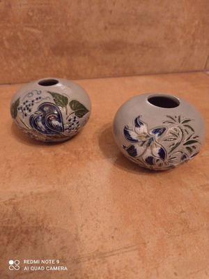 Ceramic decorative relief pieces used, blue and green