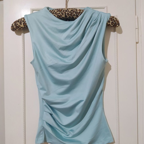 H&M satin blouse, turquoise, size XS