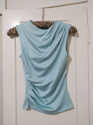 H&M satin blouse, turquoise, size XS