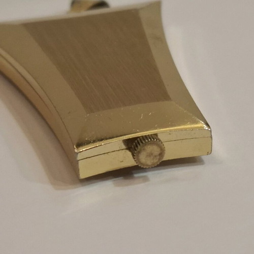 Vintage Sheffield gold tone watch uniquely shaped 1970s used, not working
