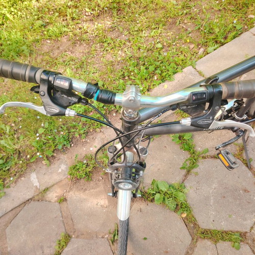 Ecorider 28" city bicycle, silver, Shimano gears, front suspension