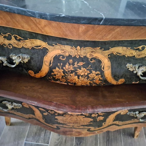 Dresser used with marble top and brass decorative details