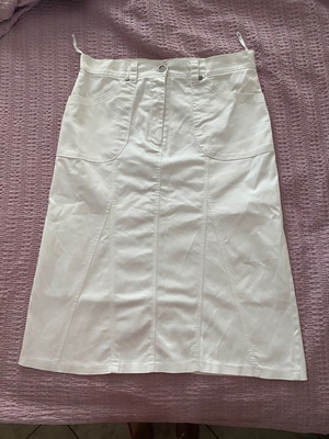 Midi skirt white Y2k vintage like new, denim style, summer fabric