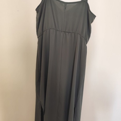 H&M khaki beach dress semi-transparent XL used with side slits