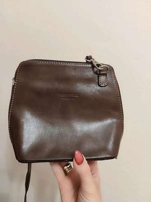 Vera Pelle leather crossbody bag used, brown