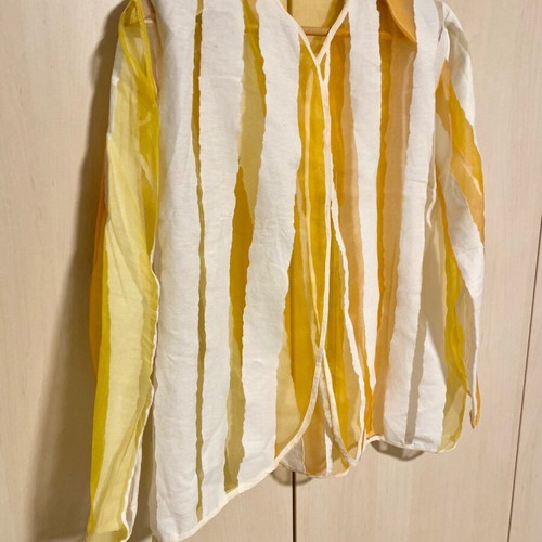 Anna Riska jacket like new with muslin stripes in yellow and orange