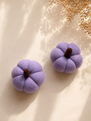 Decorative pumpkins set of 2 purple like new