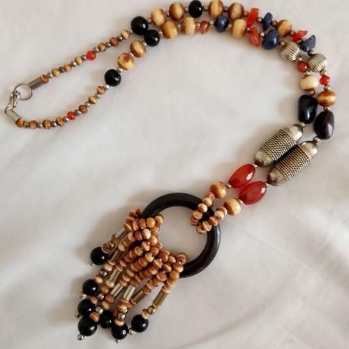 Handmade ethnic style necklace used, statement jewelry