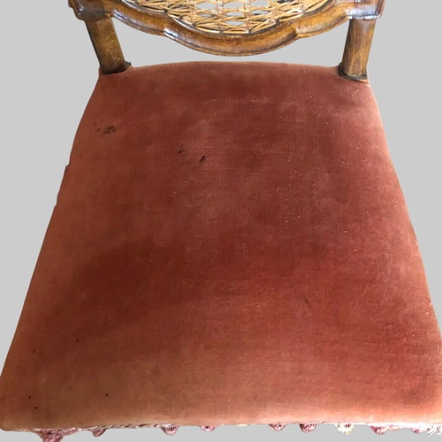 Throne chairs used, set of 2 with red velvet seat
